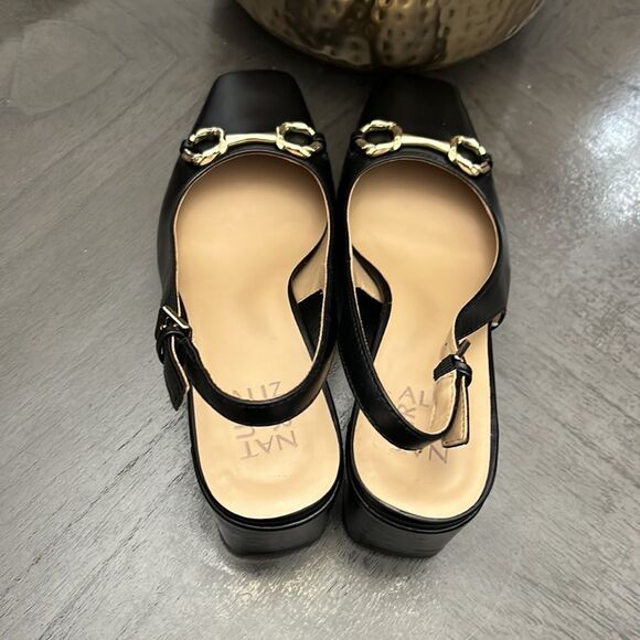 NATURALIZER Keeley Slingback Pumps Women's Shoes In Black Leather - Picture 10 of 11